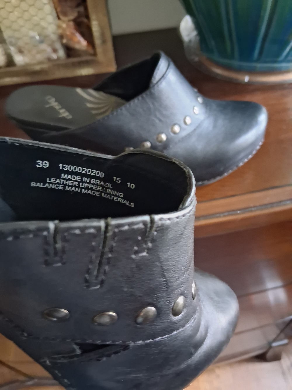 Dansko Women's Black Leather Studded Clog - Picture 4 of 6